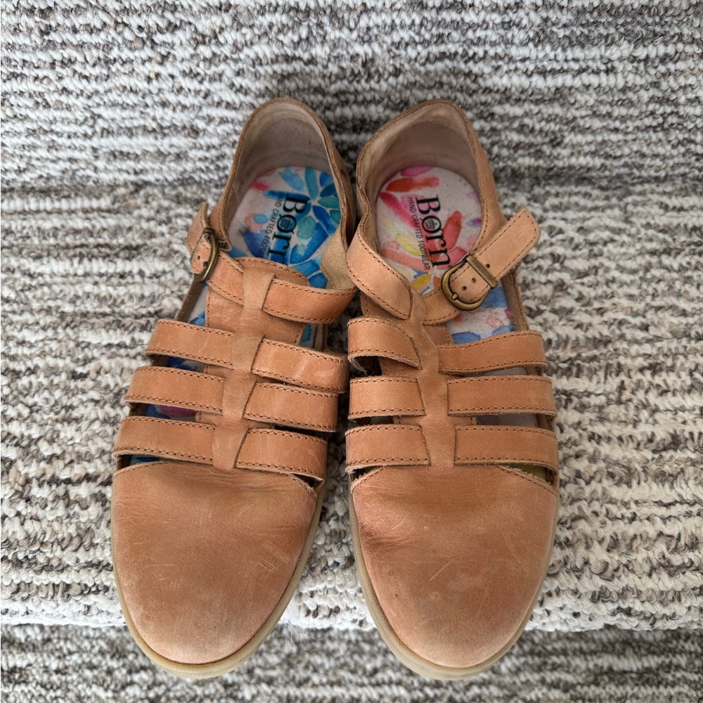 Women’s Born Tan leather strap slip on comfort